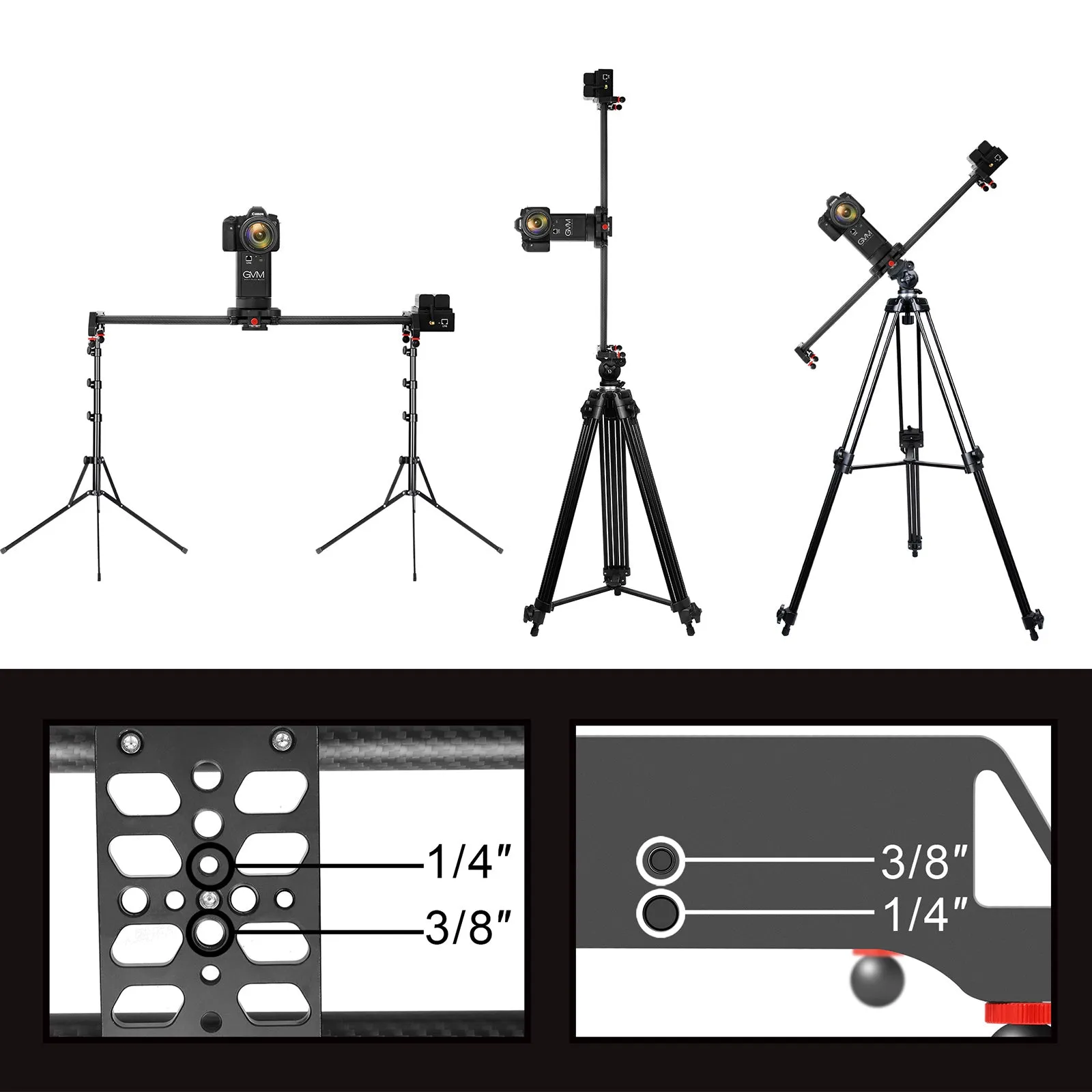 GVM-2D Professional Wireless Video Carbon Fiber Motorized Camera Slider