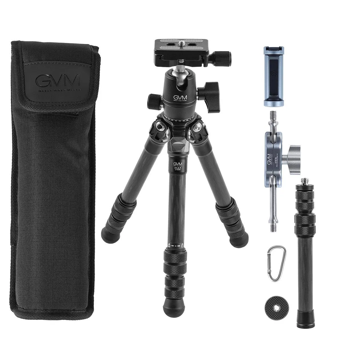 GVM JJ-G265 Carbon Fiber Camera Tabletop Mini Tripod