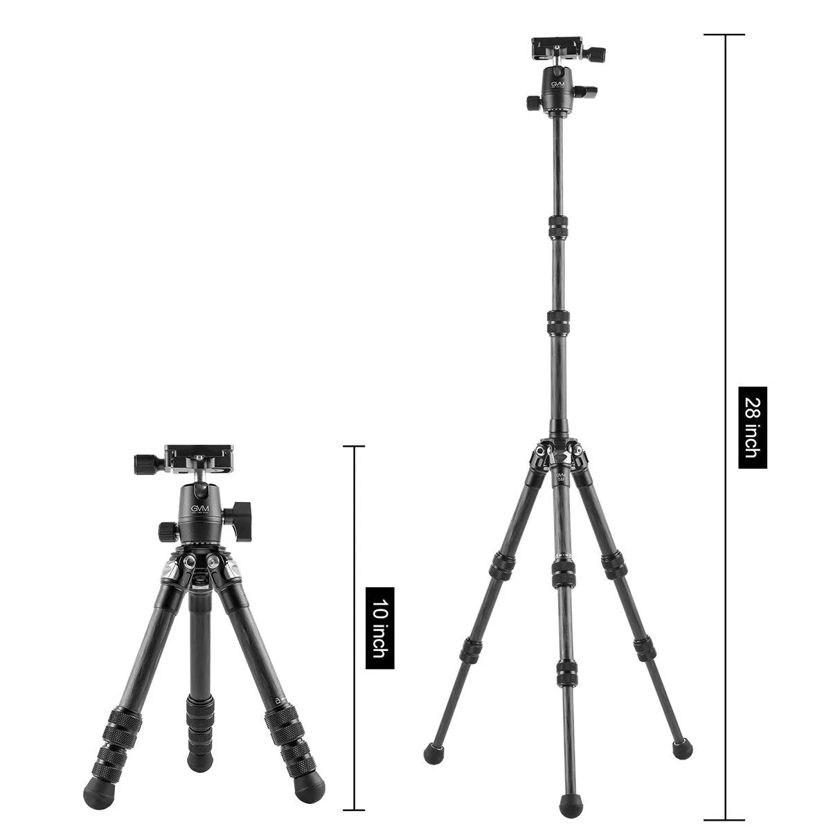 GVM JJ-G265 Carbon Fiber Camera Tabletop Mini Tripod