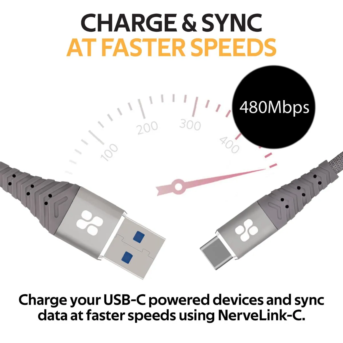 High Speed Data Sync and Charge USB-C Cable