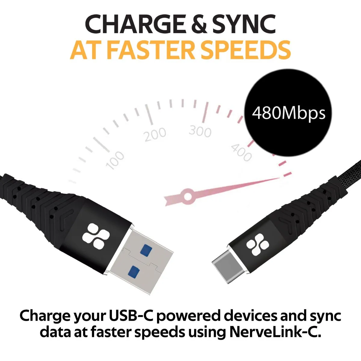 High Speed Data Sync and Charge USB-C Cable