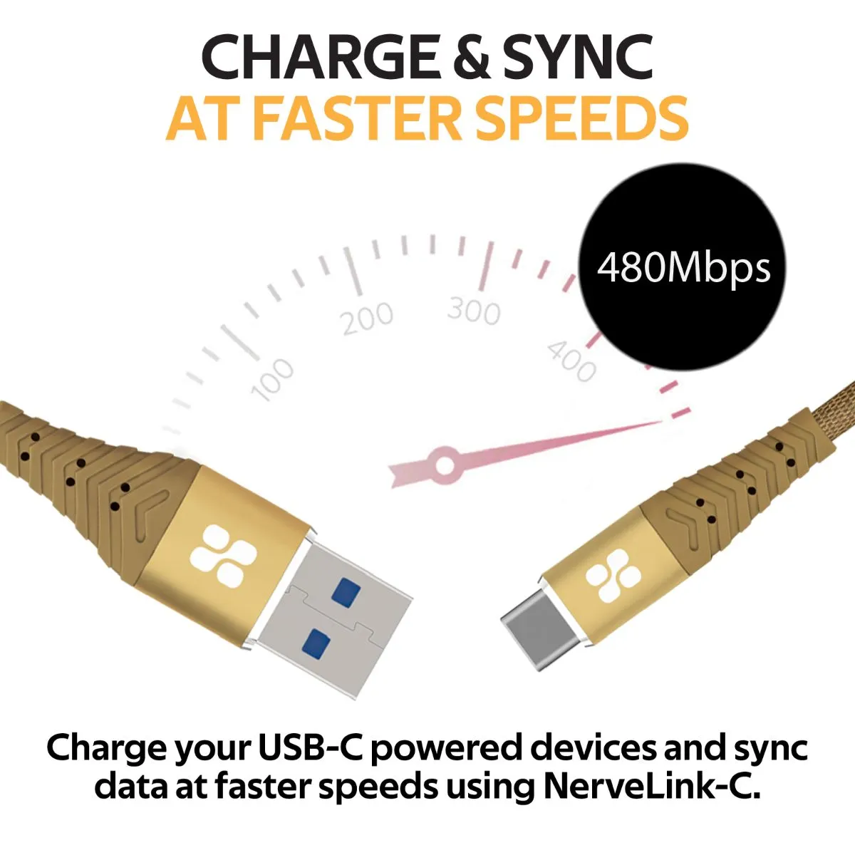 High Speed Data Sync and Charge USB-C Cable