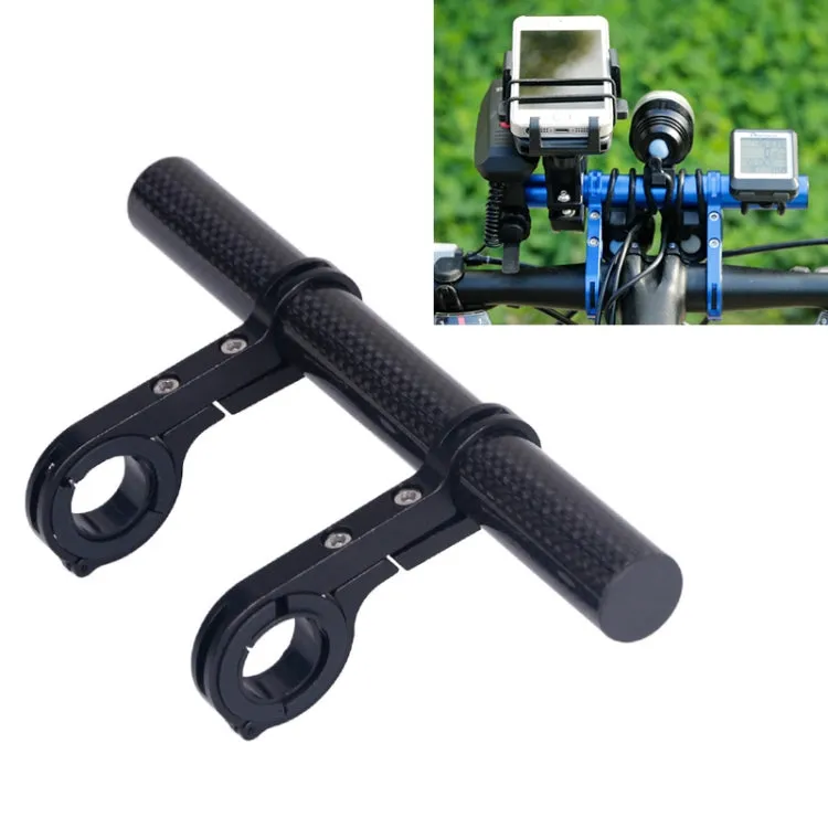 HLD-208 Mountainous Bicycle Carbon Fiber Handlebar Extension Frame Flashlight Bracket (Black)