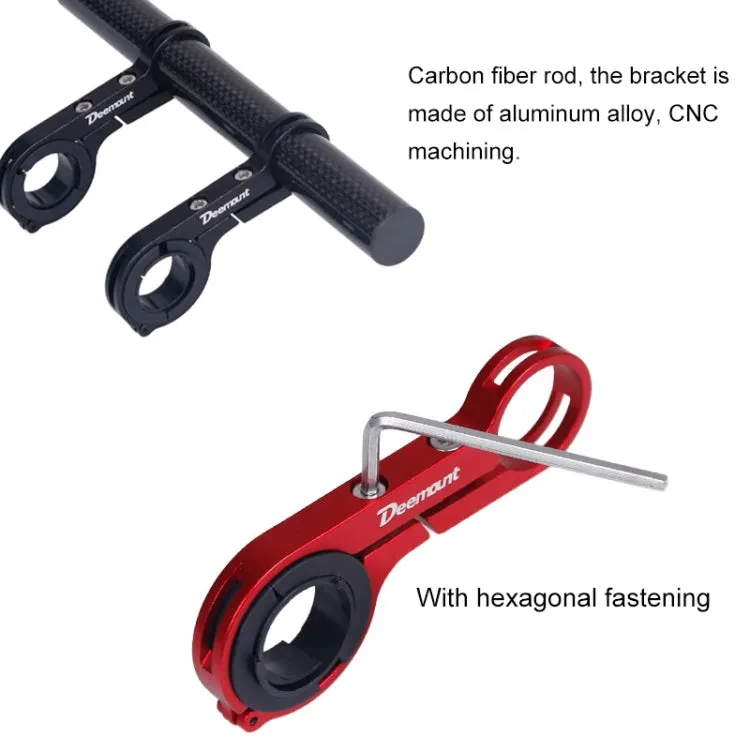 HLD-208 Mountainous Bicycle Carbon Fiber Handlebar Extension Frame Flashlight Bracket (Black)