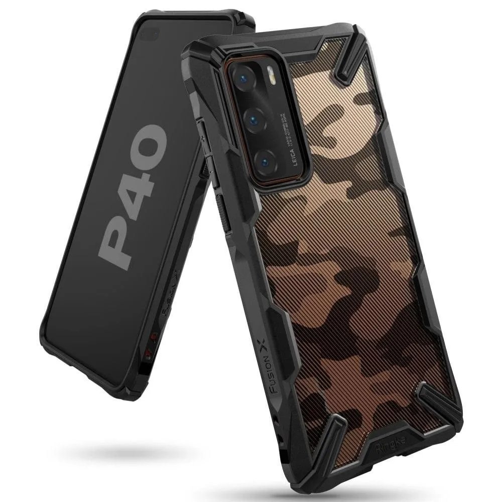 Huawei P40 Case FusionX Design Camo Black By Ringke