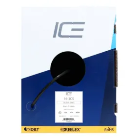 Ice Cable 16-2CS/BOX/BLK/1000 Reduced Thickness 16-2 Cable - 1000ft Box (Black)