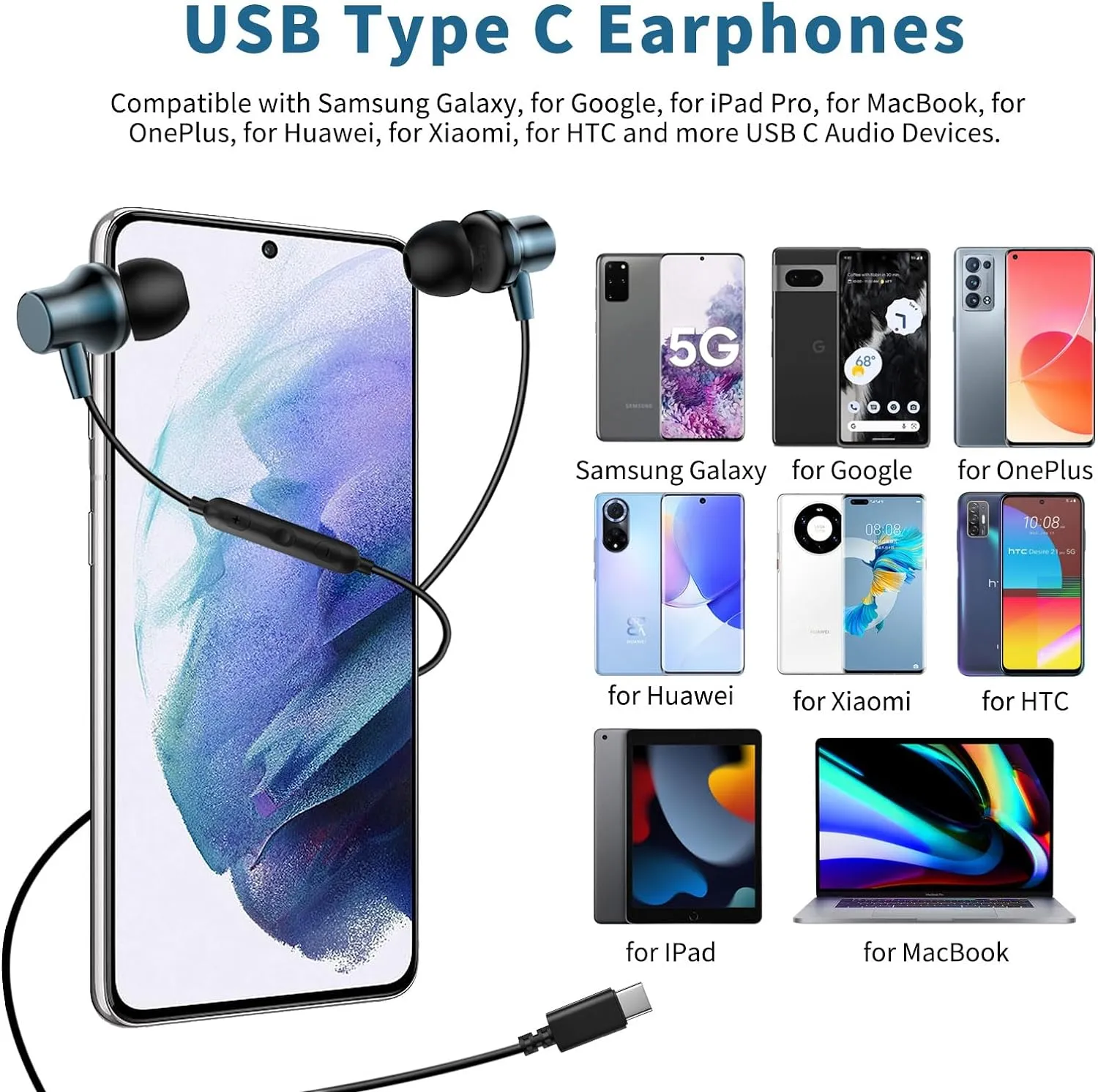 iPhone 15 Pro Max USB C Headphone iPad 10 Air 6 Pixel 8a 7 OnePlus 12