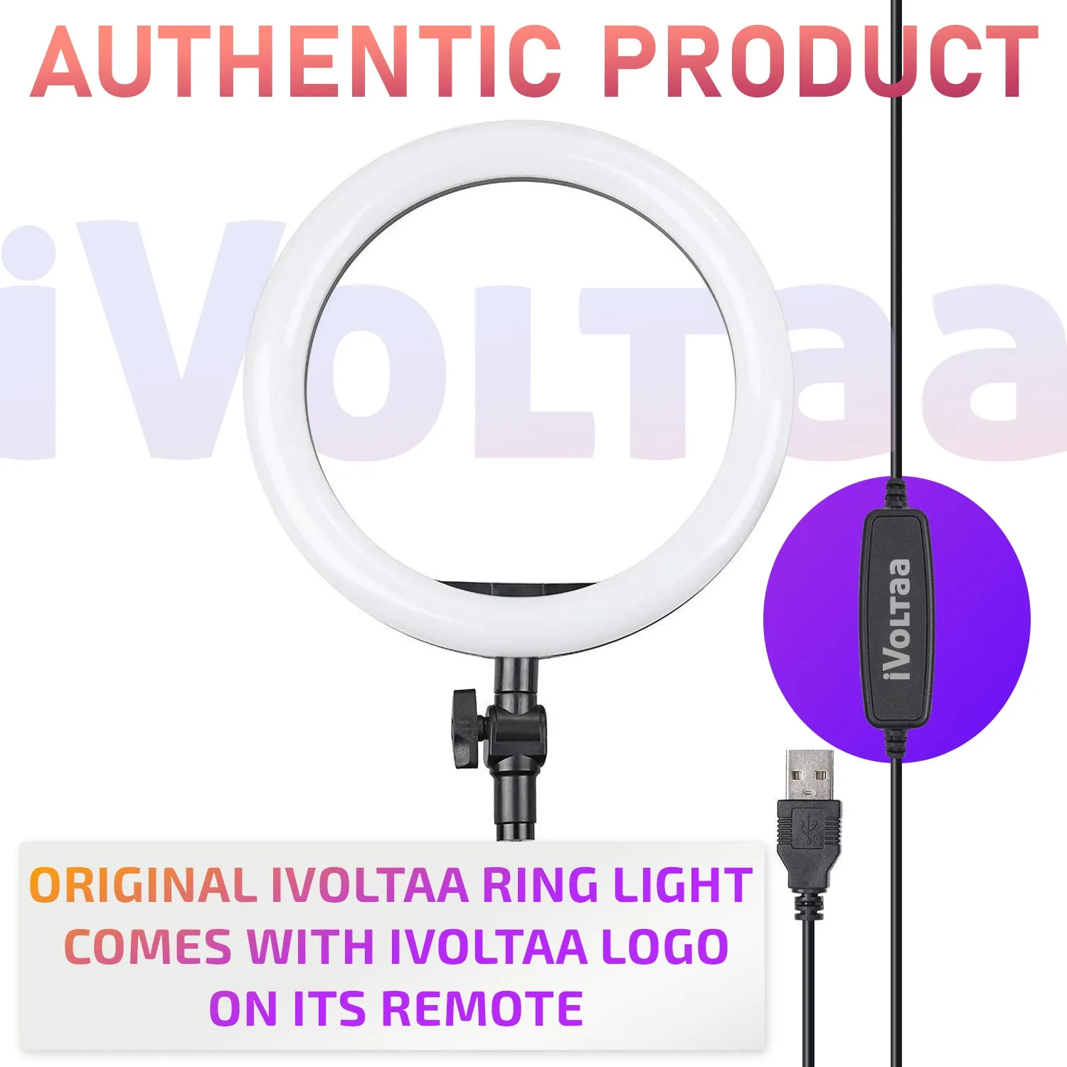 iVoltaa 10" Portable LED Ring Light