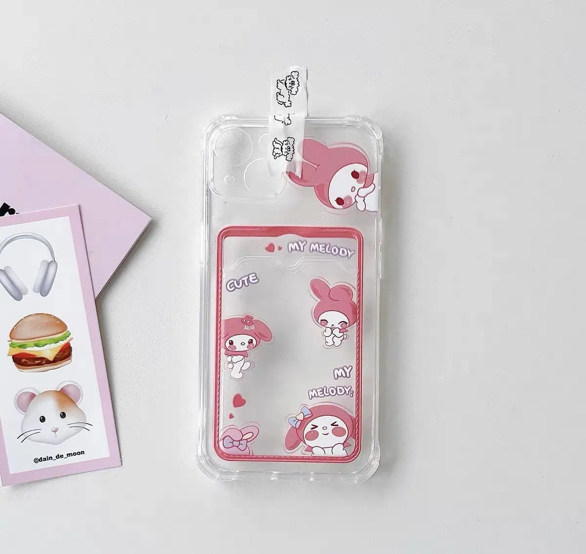 Japanese Cartoon Lovely Photo Holder | MM Melody KU Kuromi - iPhone Case PLUS X 11 12 13 14 15 Pro Promax