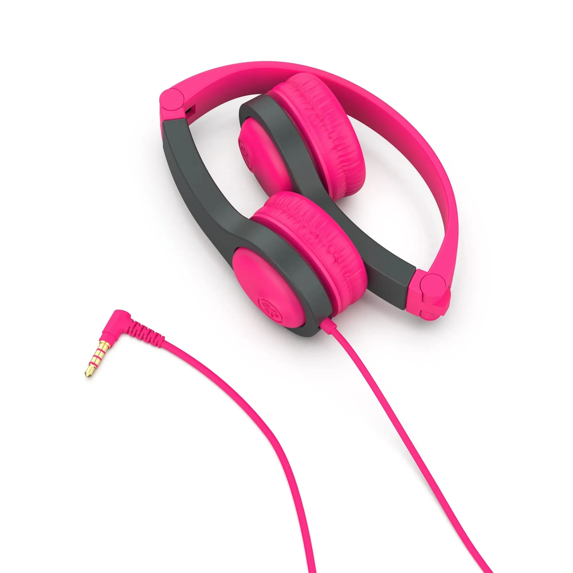 JLab HJBUDDIES2RPNKGRY6 JBuddies Folding Gen 2 Wired Headphones - Pink & Gray