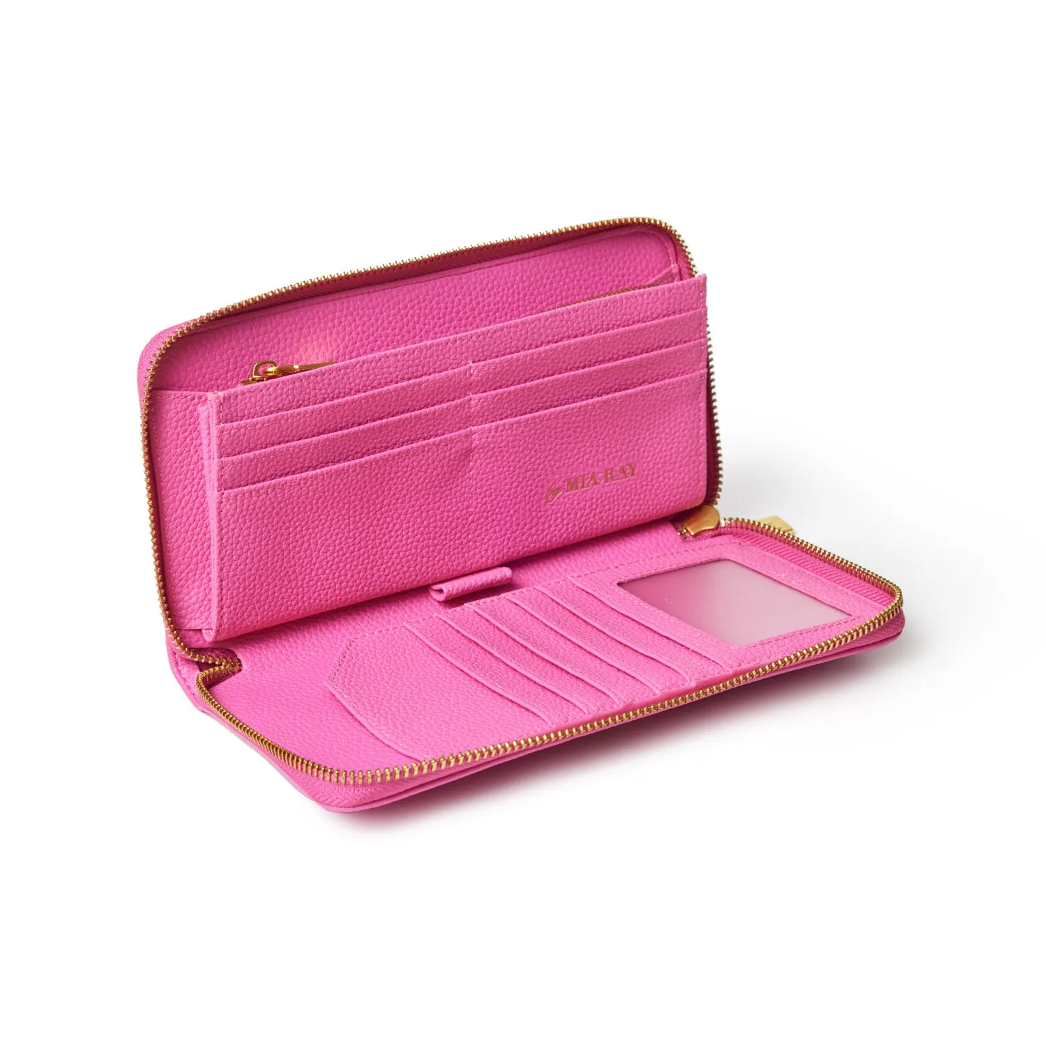 JUMBO PEBBLE WALLET - HOT PINK