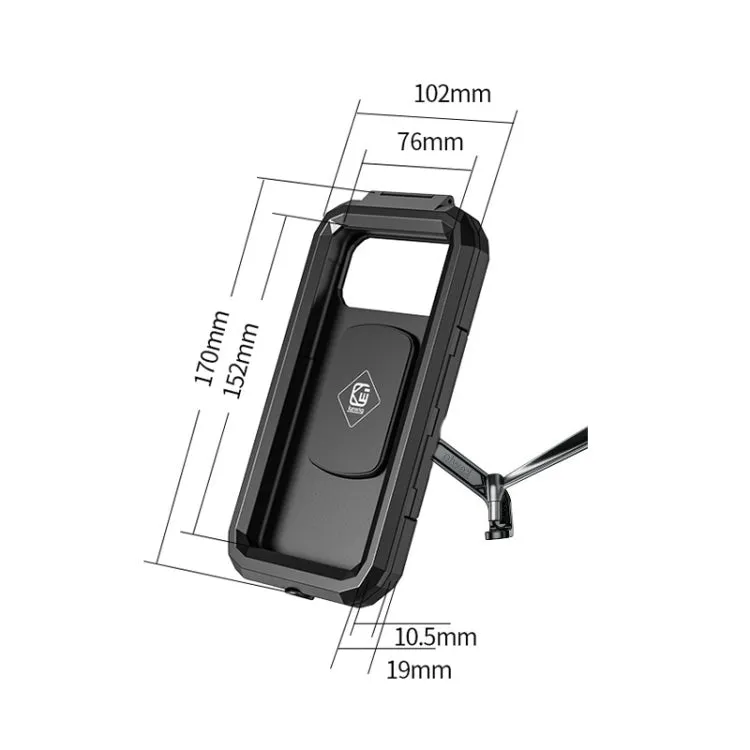 Kewig Bicycle Motorcycle Rearview Mirror Waterproof Box Touch Screen Phone Holder(Small)