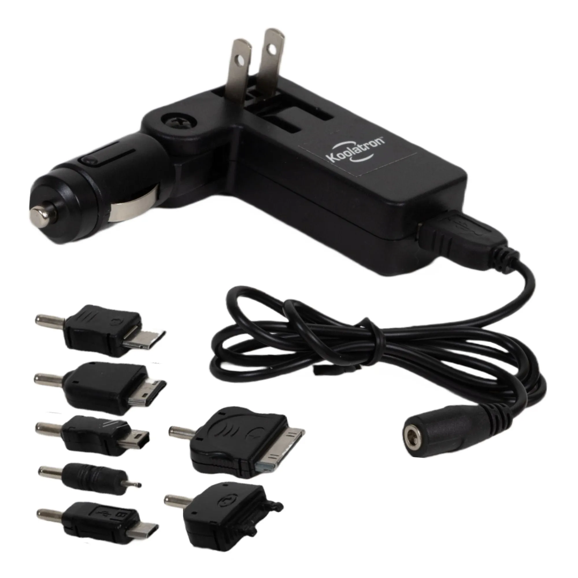 Koolatron 12V AC/DC Cell Phone Charger w/ USB Adapter Set, Universal Charger w/ 12 Volt and 110 Volt Plugs, for Older Model Mobile Phones, MP3 Players, iPods, Tablets, Game Systems, Digital Cameras