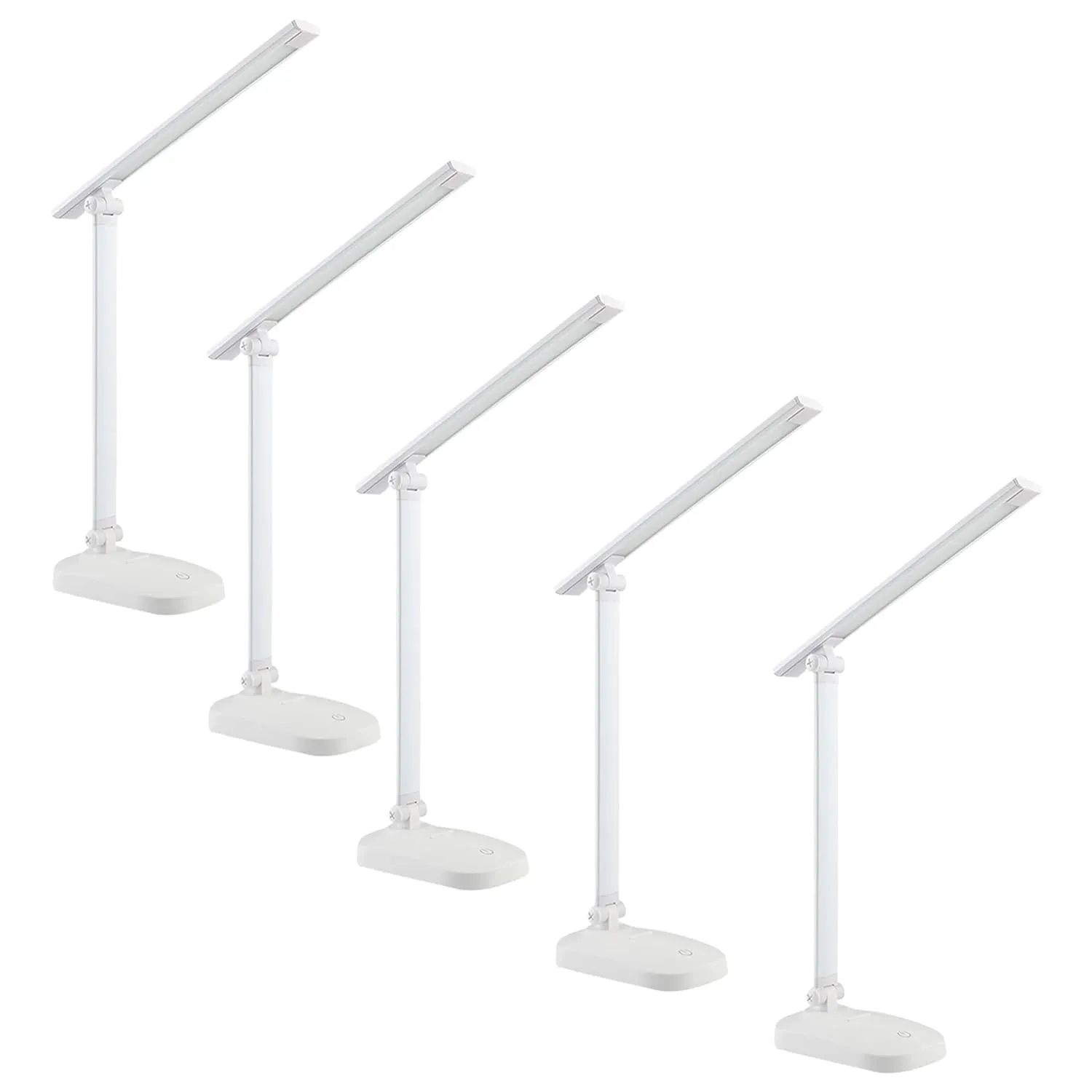 Kuber Industries Folding Mobile Phone Stand Lamp|White Light USB Plug-in|Led Table Lamp-Pack of 5 (White)