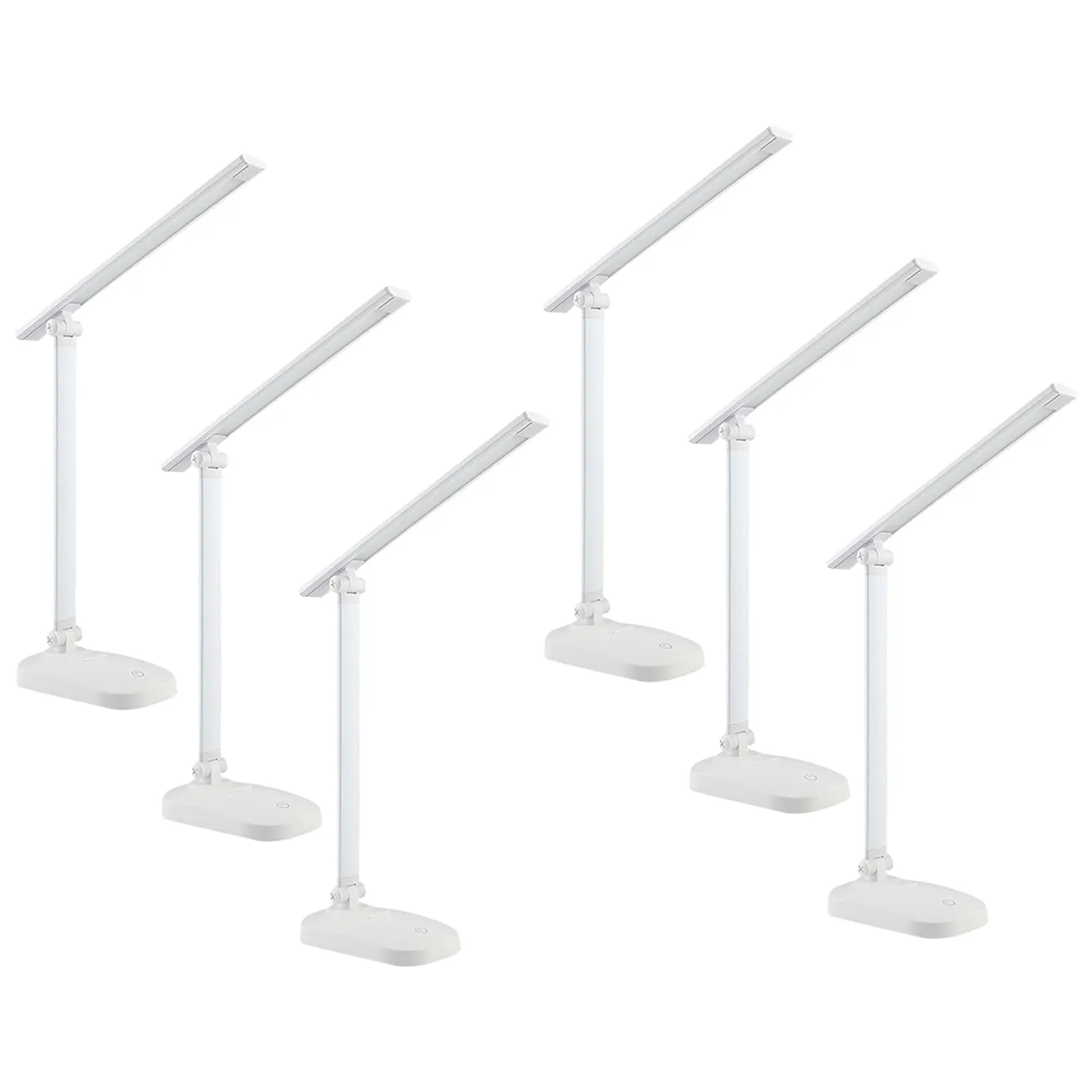 Kuber Industries Folding Mobile Phone Stand Lamp|White Light USB Plug-in|Led Table Lamp-Pack of 6 (White)