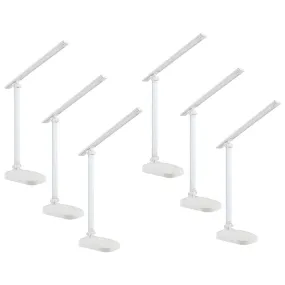 Kuber Industries Folding Mobile Phone Stand Lamp|White Light USB Plug-in|Led Table Lamp-Pack of 6 (White)