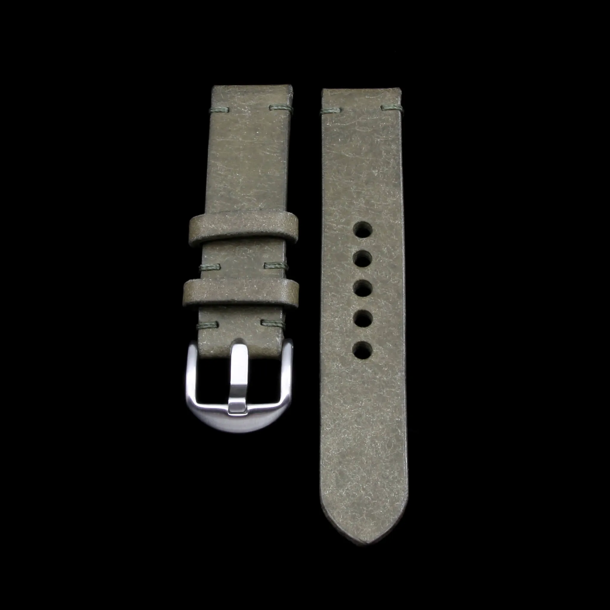 Leather Watch Strap, Rustic Olive | For Apple Watch