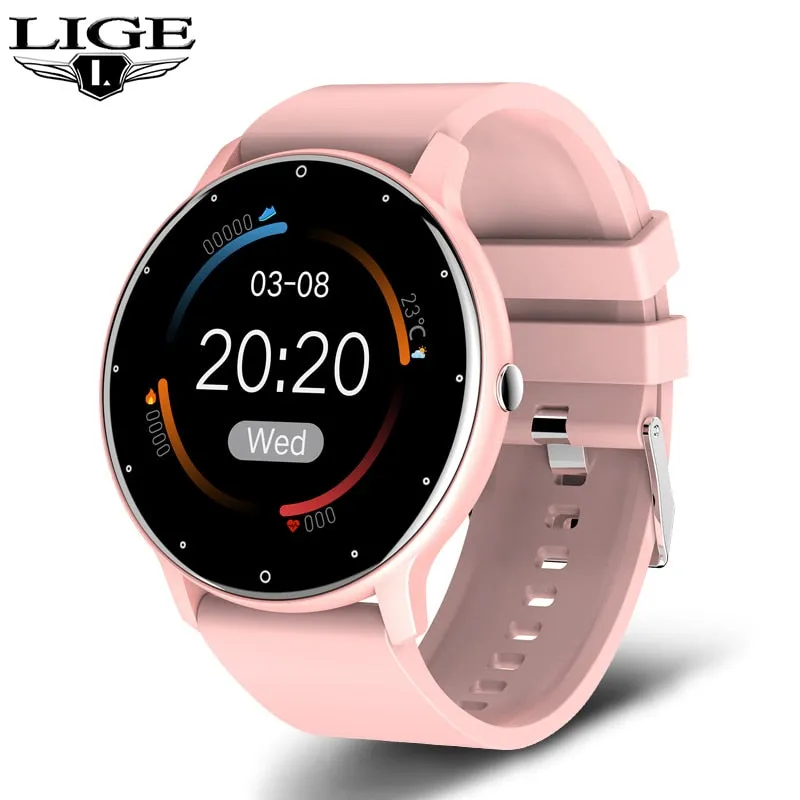 LIGE 2023 New Smart Watch Men Full Touch Screen Sport Fitness Watch IP67 Waterproof Bluetooth For Android ios smartwatch Men box