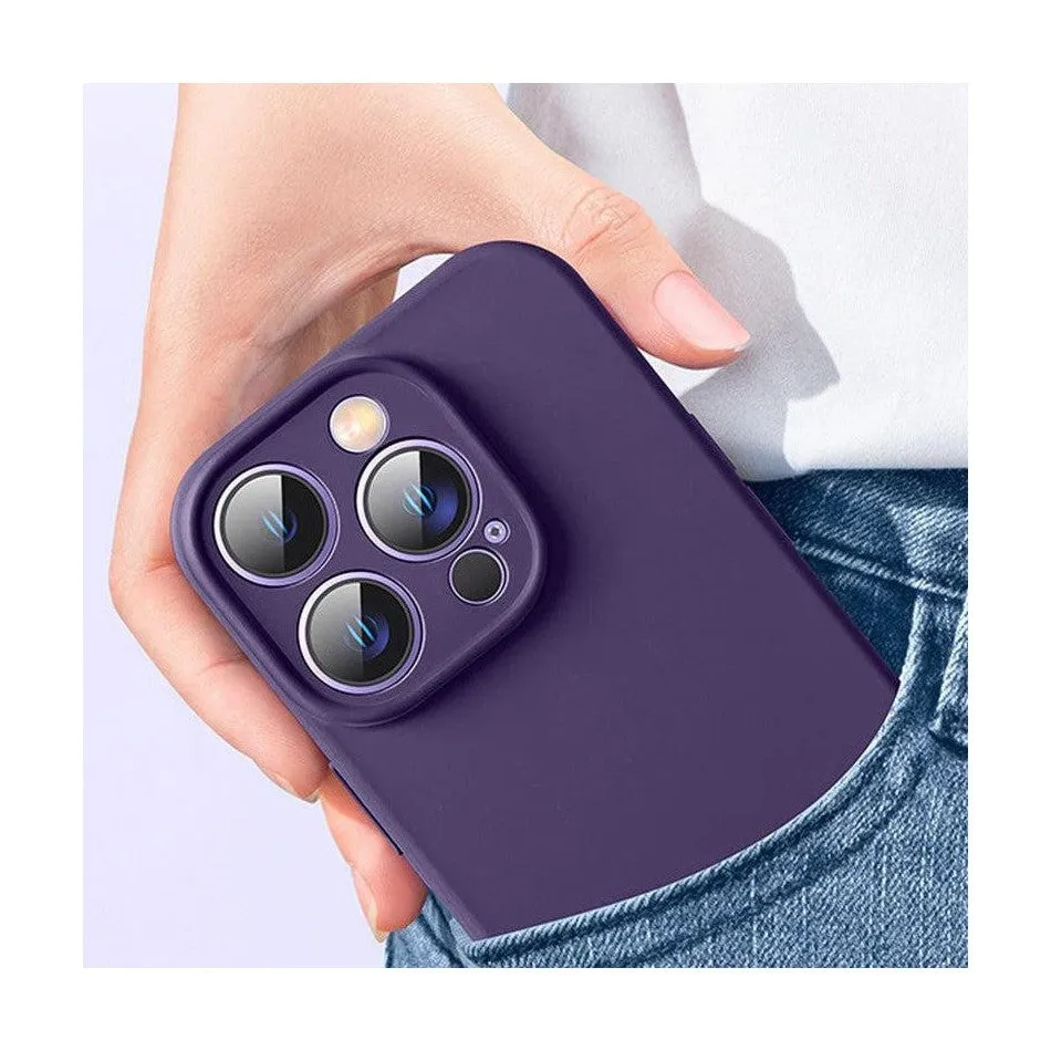 Liquid Silicone Shockproof Mobile Phone Case for iPhone 14 Pro  - Purple