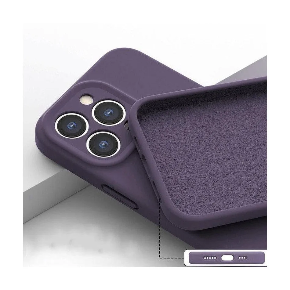 Liquid Silicone Shockproof Mobile Phone Case for iPhone 14 Pro  - Purple