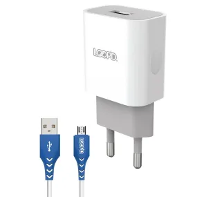 LOOP'D 1 Port Home Charger With Micro USB Cable 10.5W