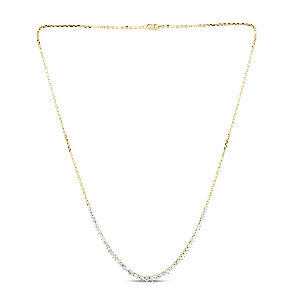 Luminesce Lab Grown 1 Carat Diamond Cable Chain Necklace in 9ct Yellow Gold