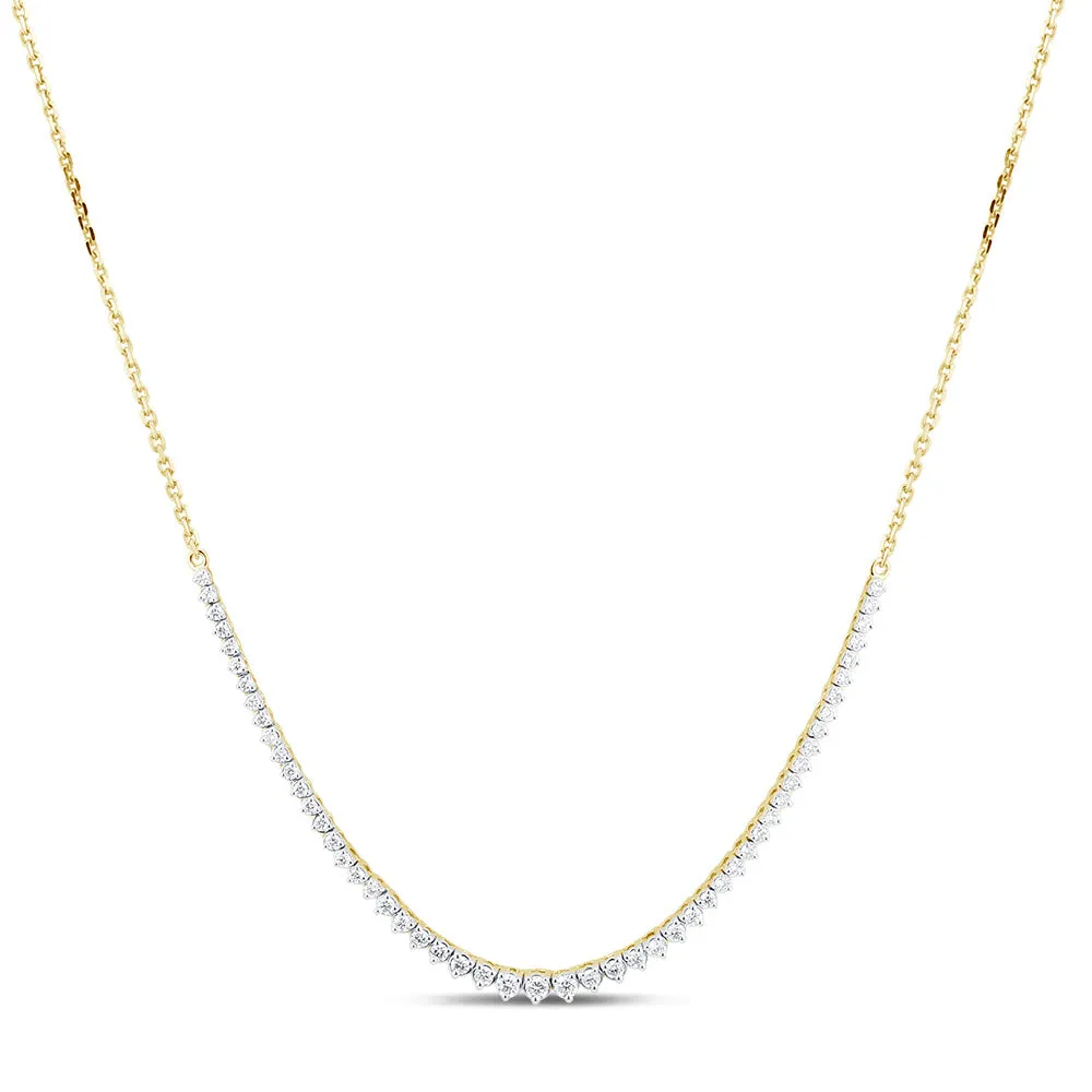 Luminesce Lab Grown 1 Carat Diamond Cable Chain Necklace in 9ct Yellow Gold