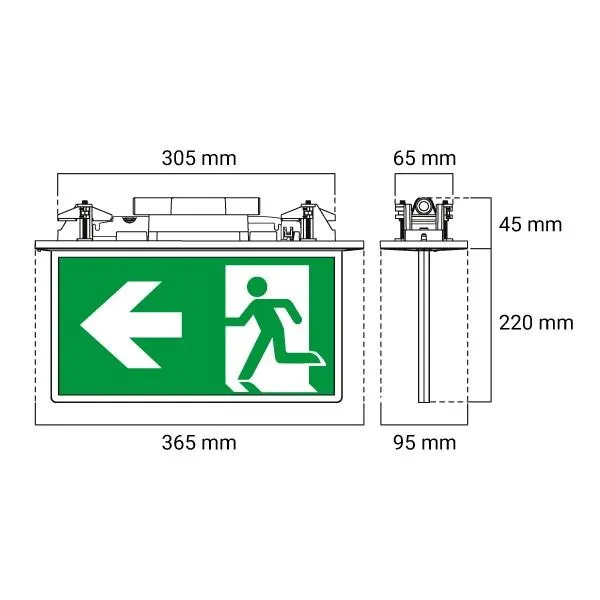 Lynk Razor Pro Recessed Emergency Exit 24M w/ Wireless in Black or White