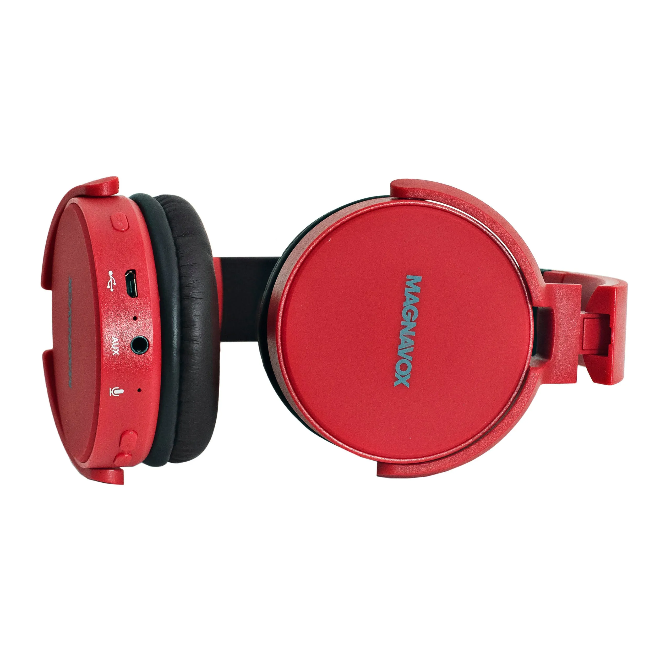 Magnavox MBH542-RD Bluetooth Wireless Foldable Stereo Headphones in Red