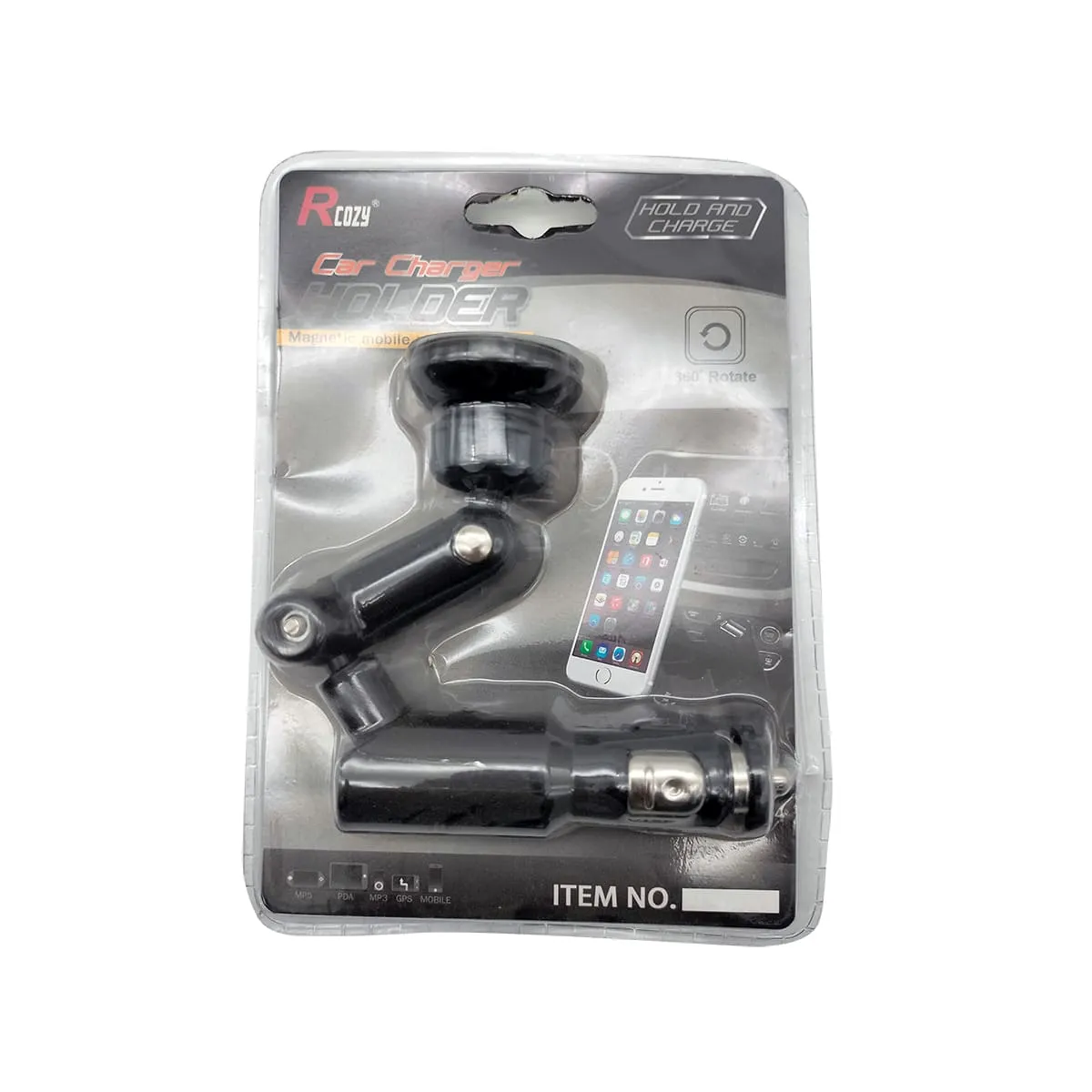 Magnet Mobile Holder With Lighter Knob USB Port - A70337