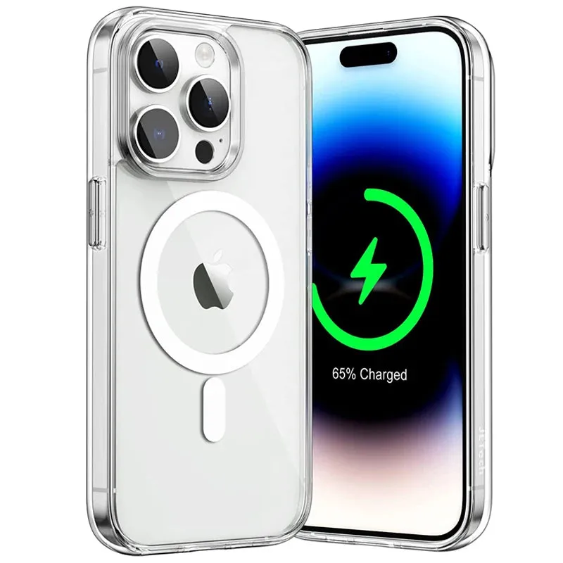 Magsafe Magnetic Wireless Charging Clear Phone Case Hard Shockproof Cover for iPhone 14-15 Series