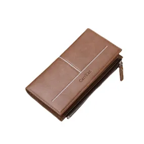 Men 9 Card Slots Phone Purse Zipper Long Wallet