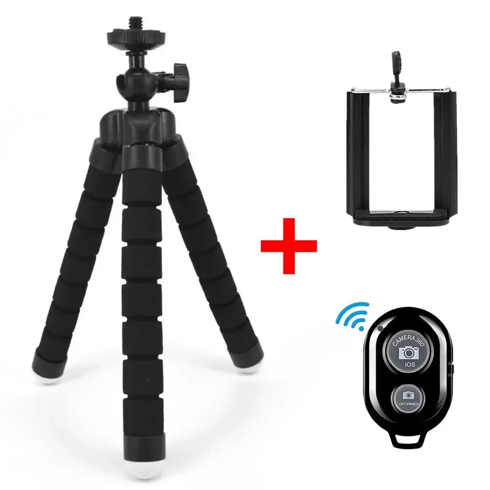 Mini Flexible Sponge Octopus Tripod for IPhone Samsung Xiaomi Huawei Mobile Phone Smartphone for Gopro 9 8 7 Camera Phone.