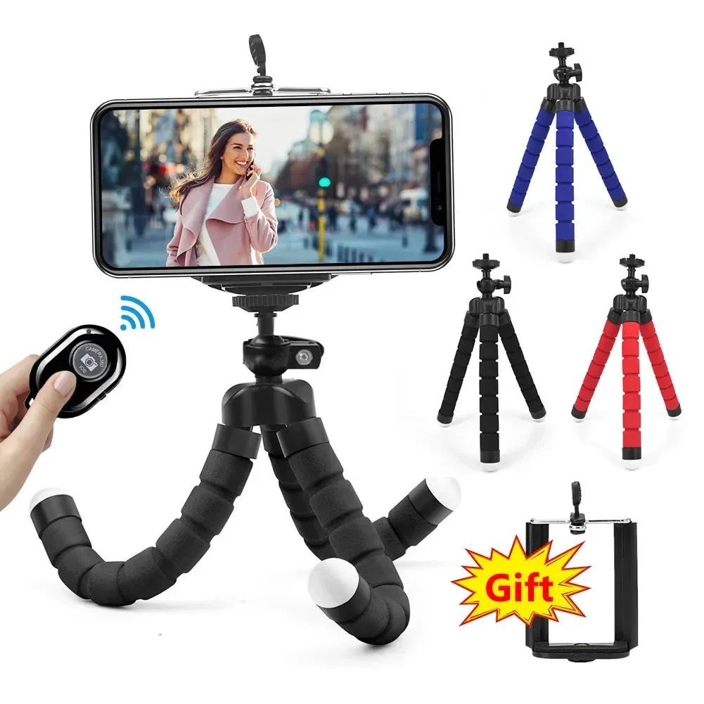 Mini Flexible Sponge Octopus Tripod for IPhone Samsung Xiaomi Huawei Mobile Phone Smartphone for Gopro 9 8 7 Camera Phone.