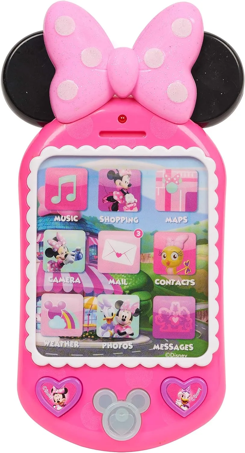 Minnie Bow-Tique Why Hello Pretend Play Cell Phone, Lights and Sounds, Kids Toys for Ages 3 Up by Just Play