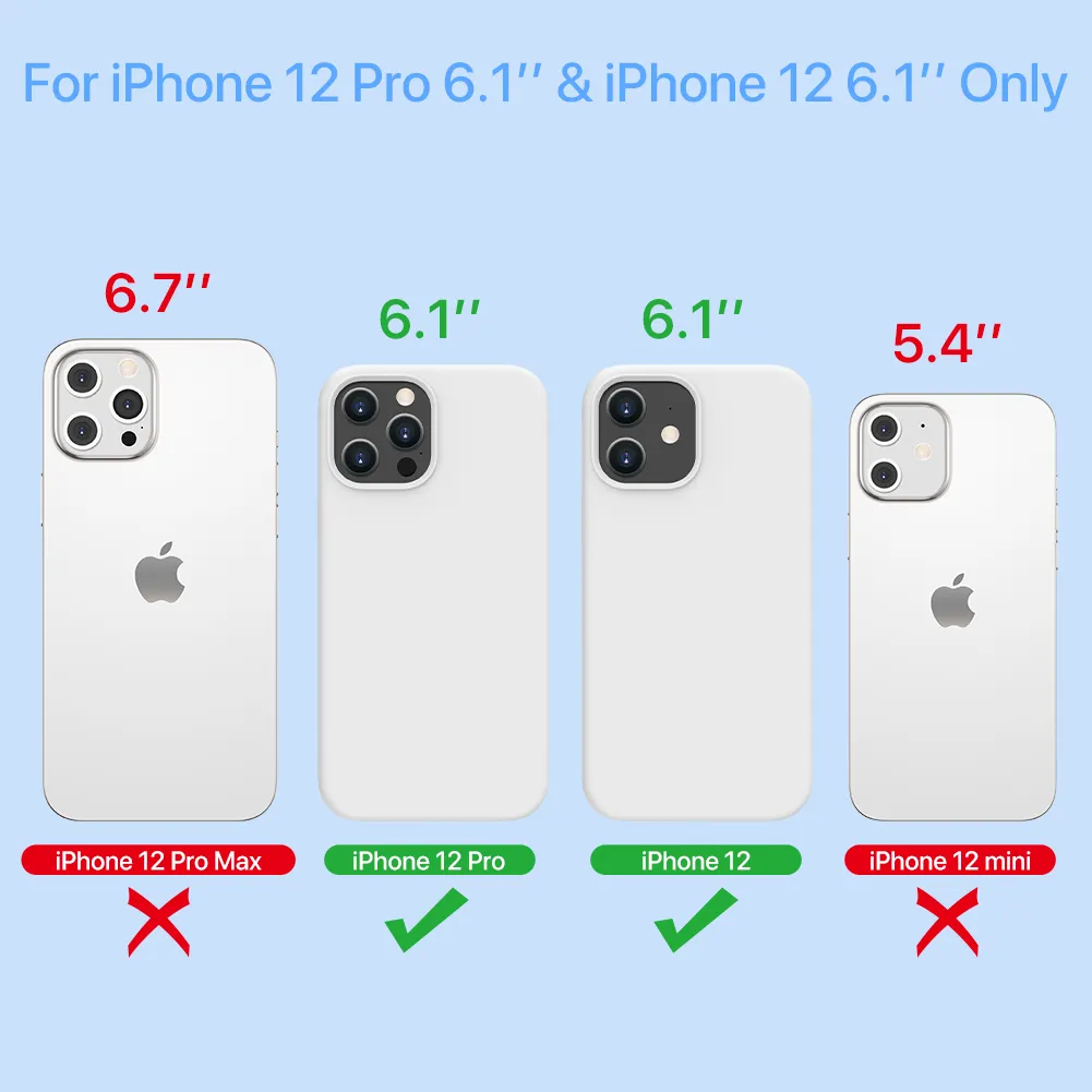 Miracase Compatible with iPhone 12 Case and iPhone 12 Pro Case, Liquid Silicone Gel Rubber Full Body Protection Shockproof Drop Protection Phone Case for iPhone 12/12 Pro 6.1 inch