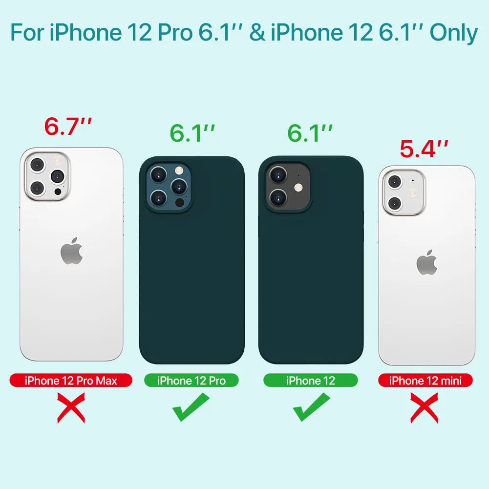 Miracase Compatible with iPhone 12 Case and iPhone 12 Pro Case, Liquid Silicone Gel Rubber Full Body Protection Shockproof Drop Protection Phone Case for iPhone 12/12 Pro 6.1 inch