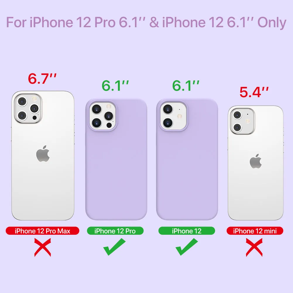 Miracase Compatible with iPhone 12 Case and iPhone 12 Pro Case, Liquid Silicone Gel Rubber Full Body Protection Shockproof Drop Protection Phone Case for iPhone 12/12 Pro 6.1 inch