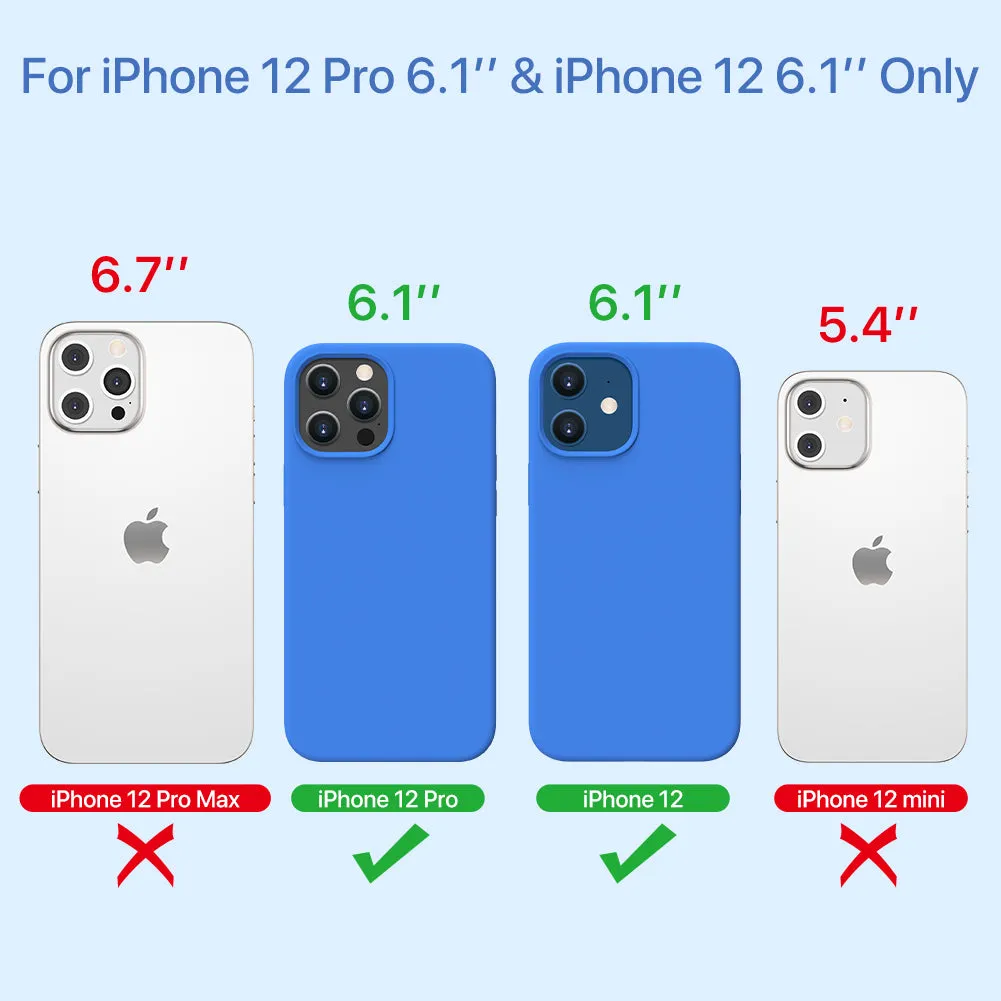 Miracase Compatible with iPhone 12 Case and iPhone 12 Pro Case, Liquid Silicone Gel Rubber Full Body Protection Shockproof Drop Protection Phone Case for iPhone 12/12 Pro 6.1 inch