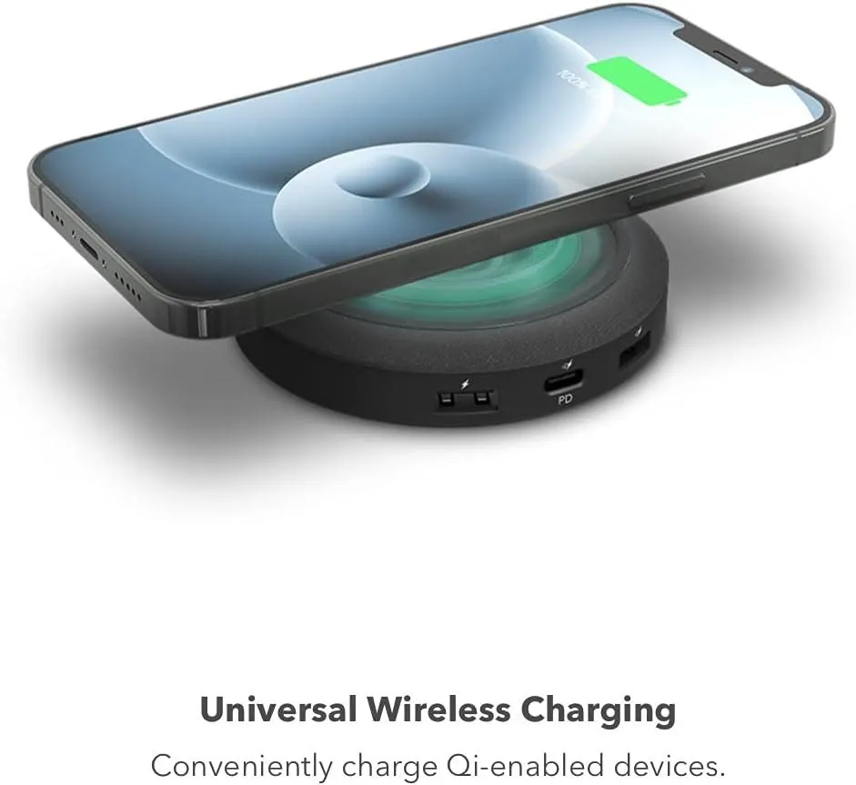 Mophie Qi 10W Wireless Charging Hub Black UK Plug - 401307465