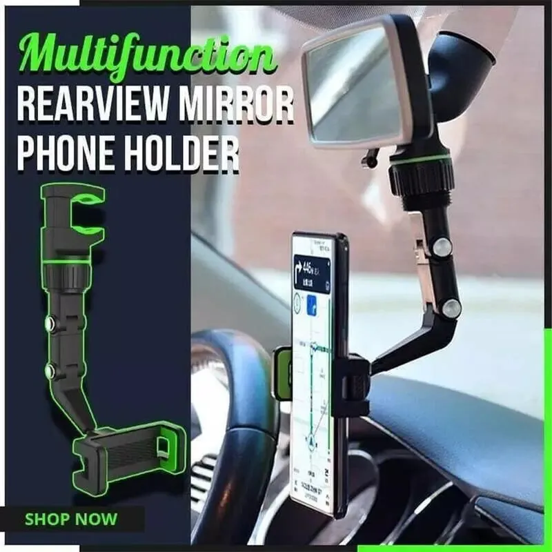 Multi-Function Adjustable 360° Universal Car Rearview Mirror Phone Holder Mount S4266722