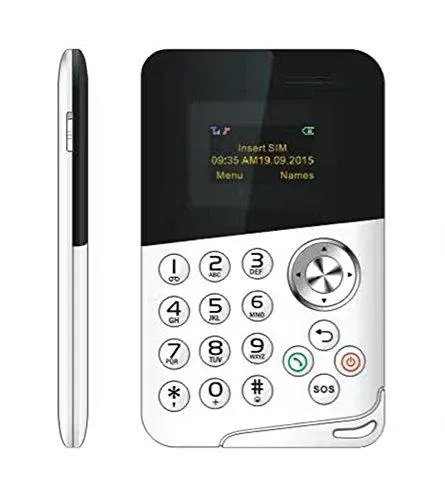 nanotel smart Slimmest 4.5mm Smallest Credit Card Size Lightest Lowest Radiation GSM mobile phone White