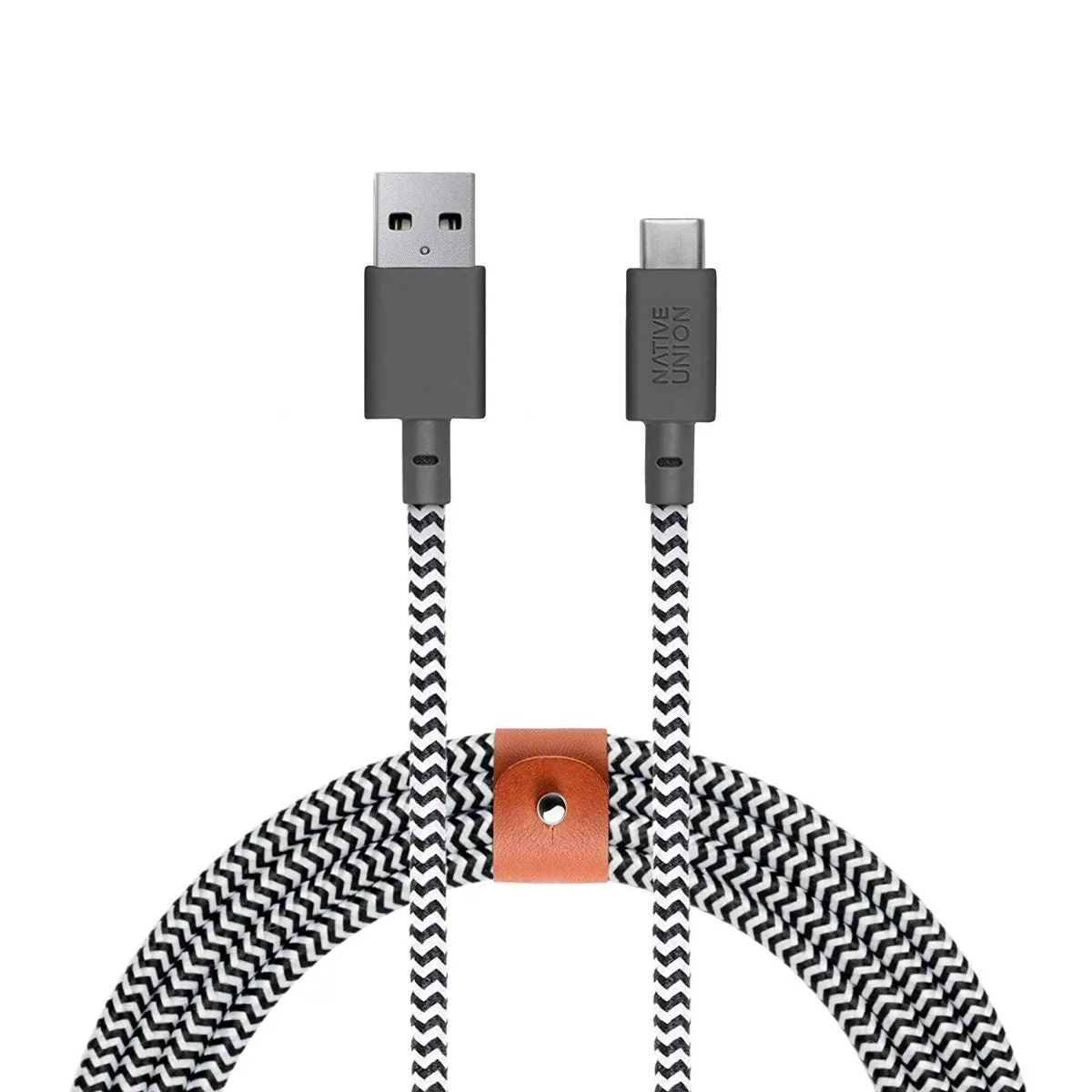 Native Union  10-Ft USB to USB-C Charge and Sync Braided Belt Cable - Gray