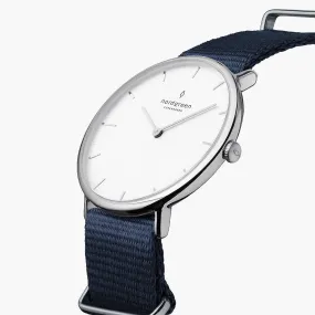 Native | White Dial - Navy Blue Nylon