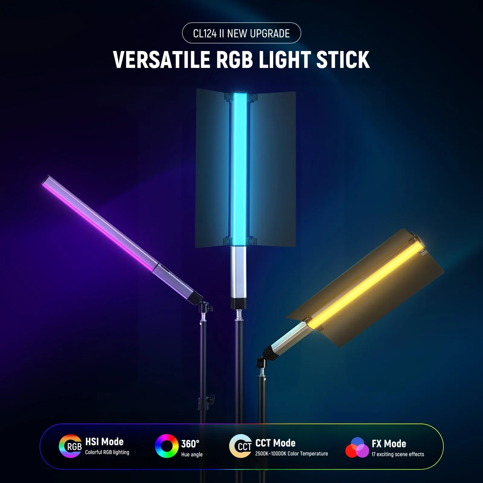 NEEWER CL124 II RGB Handheld LED Light Stick Light Wand