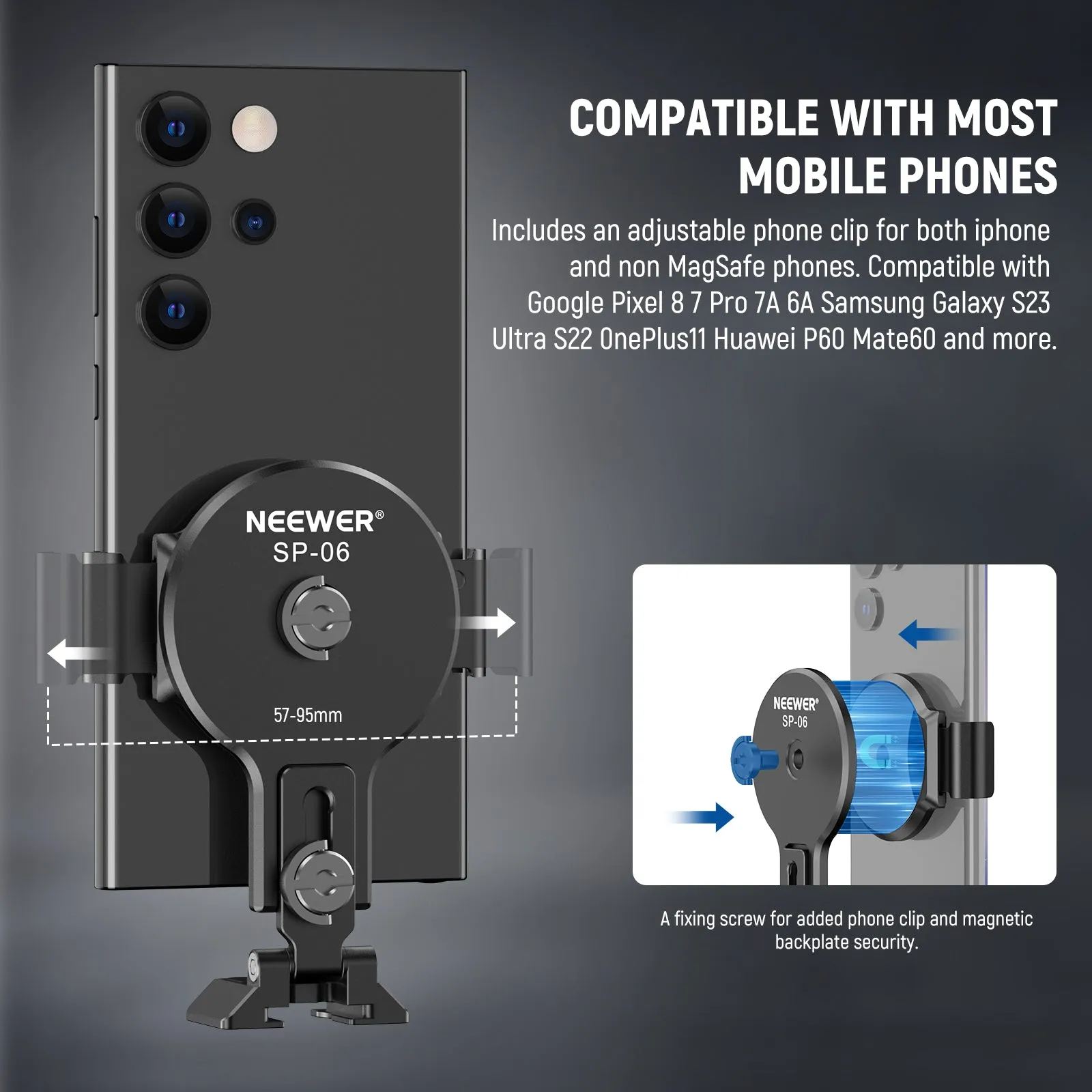 NEEWER SP-06 Magnetic Phone Tripod Mount Adapter