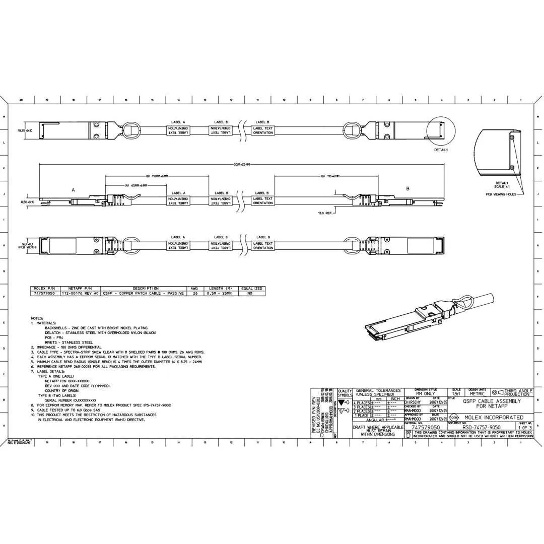 NetApp NO_FRU_Mellanox_MCP1650-H002E26_2m - 2m Data Cable with Plug QSFP56/QSFP56 | NO_FRU_Mellanox_MCP1650-H002E26_