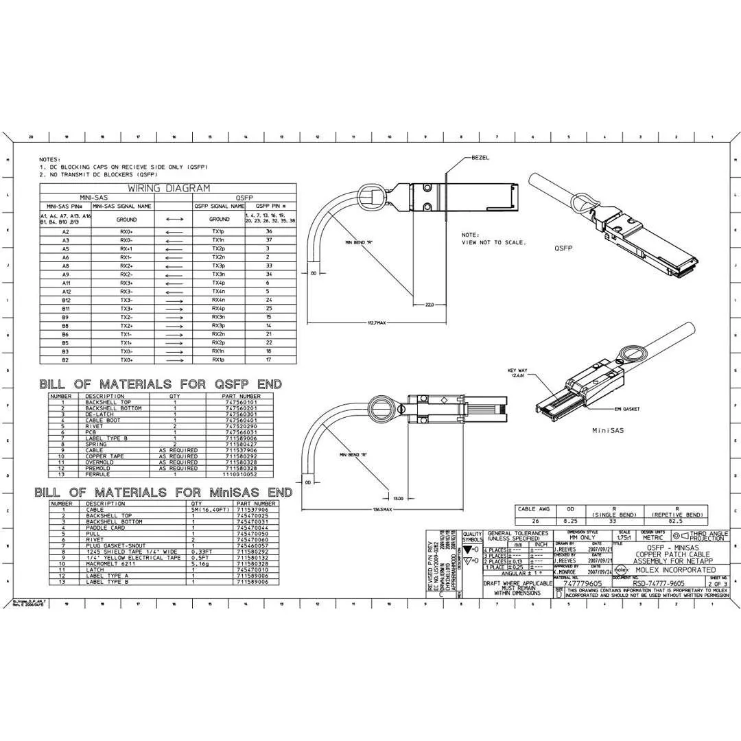 NetApp X6544A-R6 - 5m Data Cable with Plug miniSAS/QSFP | miniSAS Cntlr-Shelf,