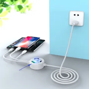 New PDPVC Mobile Phone Charging Cable with 6 deferent connectors smart and colorful