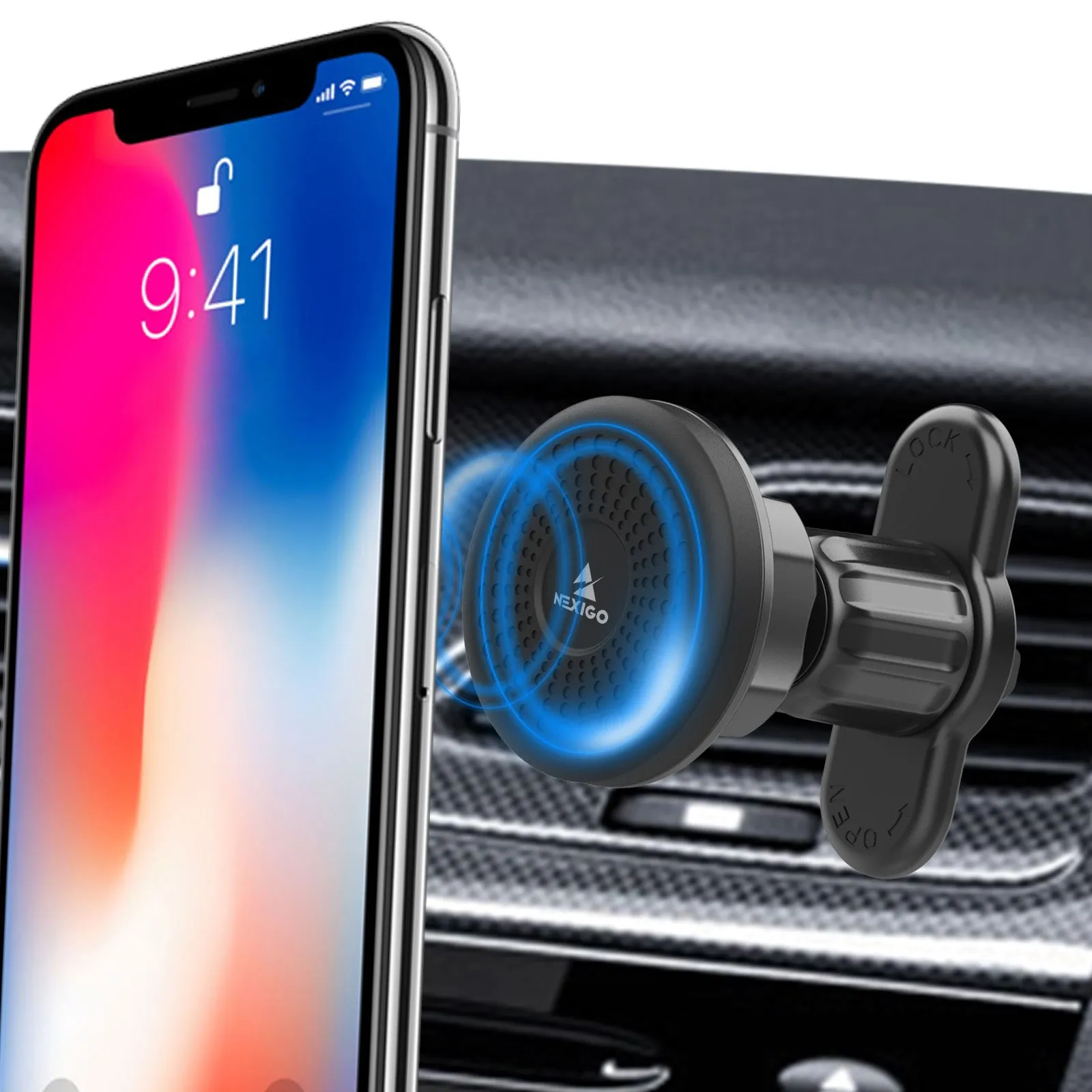 NexiGo [2021 Upgraded] 3-in-1 Versatile Magnetic Car Phone Mount